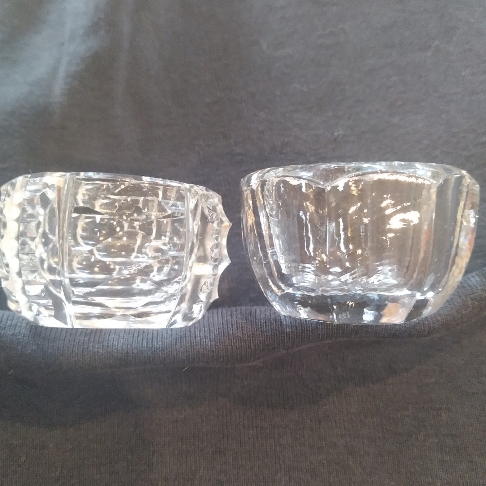 Honeycomb and Pressed/Cut glass Salt Cellars